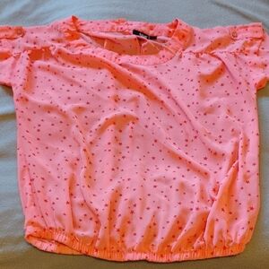 a.n.a Pink Star Print Short Sleeve Top